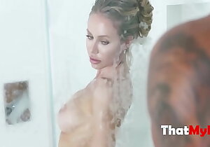 Shower Rendezvous With Sexy Fair-haired Digs Wife - Nicole Aniston