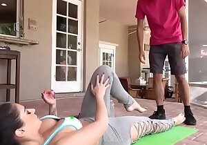 Stepmom seducing him in all directions yoga exercise