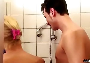 German MILF Seduce to Fuck by Step-Son Obese Dick in Shower