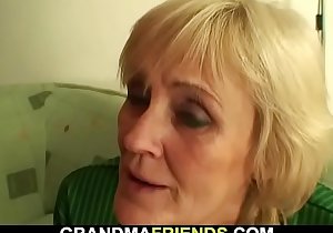 70 yo granny loses a bet unexpectedly to receives double dicked